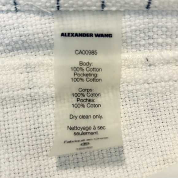 Alexander Wang T Burlap Cropped High Rise Wide Leg Pants Striped White Black 6 - Picture 6 of 6